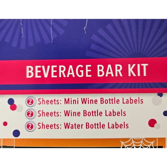 Halloween Beverage Bar Kit Labels Trick Or Drink Wine Bottle & Water Bottle - Picture 2 of 6